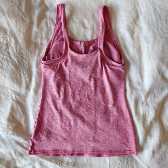 alo yoga Alosoft Complete Tank Pink Heather in Size S - Picture 4 of 6